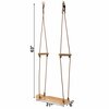 Playberg Wooden Outdoor Playground Kids Hanging Adjustable Stand Up Skateboard Swing, Tree Curved Swing Board QI004568